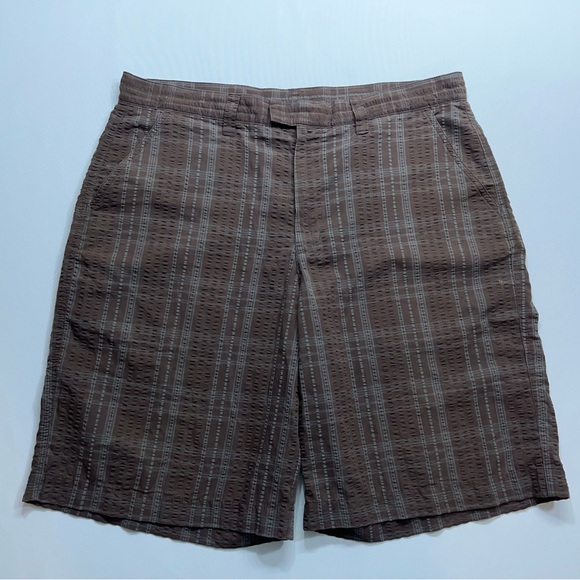 Patagonia Other - Patagonia Seersucker Shorts Mens Size 34 Brown Striped Dress Casual 10” Inseam